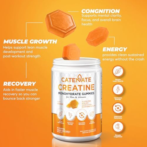 Creatine Monohydrate Gummies – Orange Flavor, 90ct