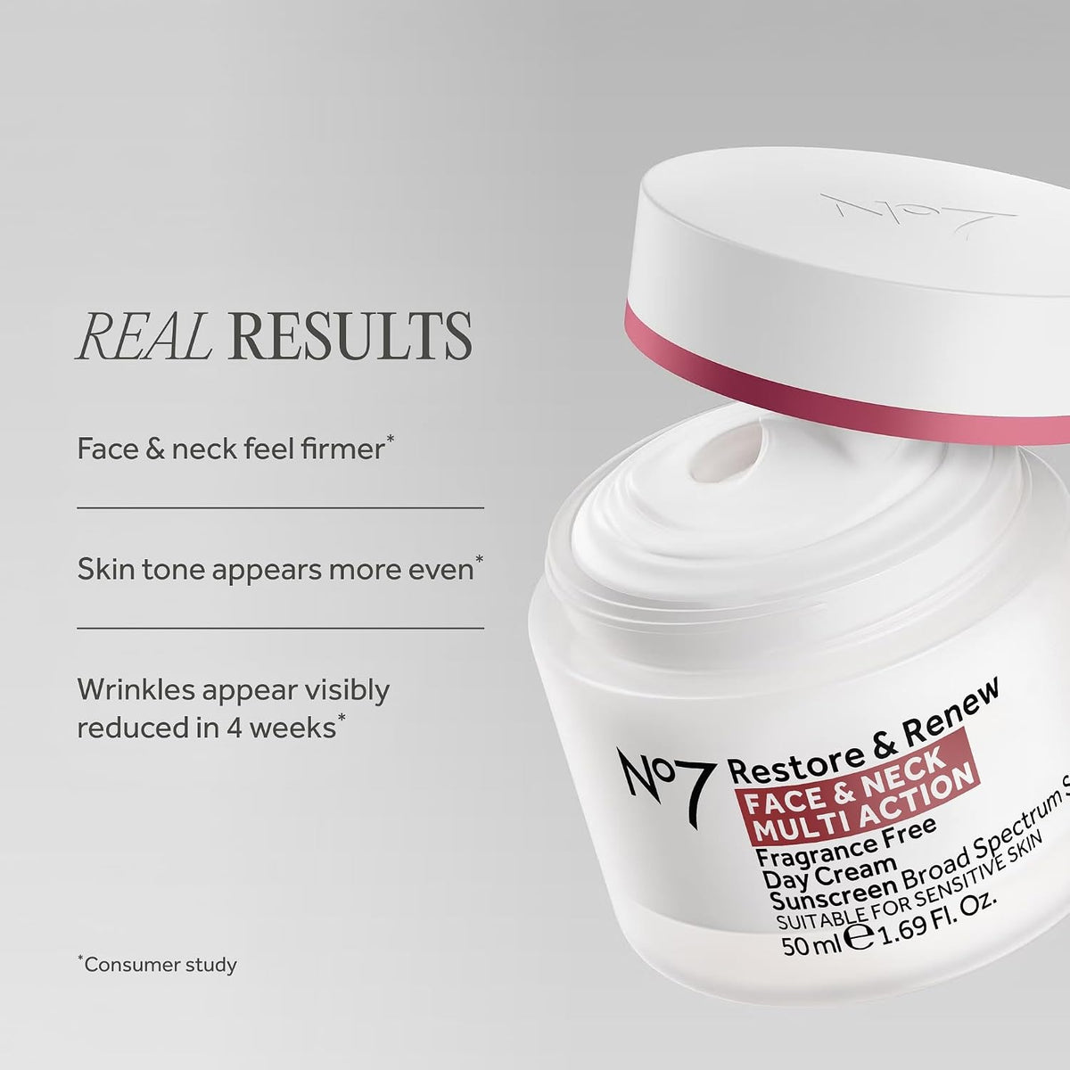 No7 Restore & Renew Face & Neck Day Cream SPF 30 – Hyaluronic Acid