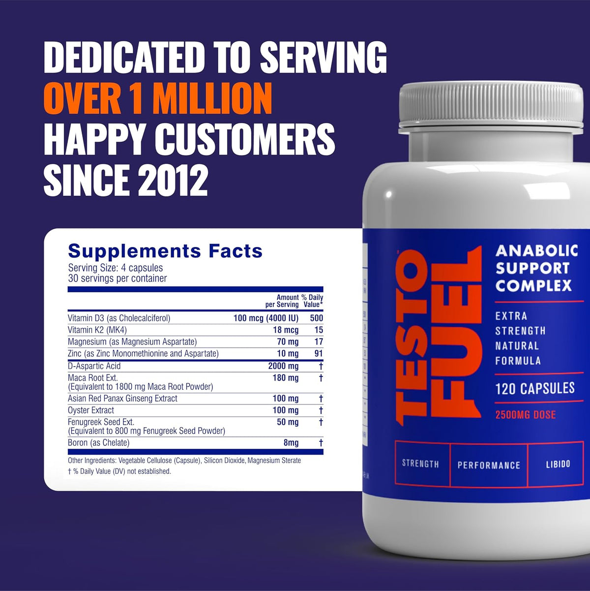 TestoFuel T-Booster for Men – 120 Capsules