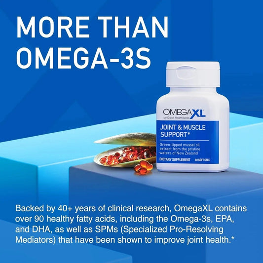 OmegaXL Joint Support Supplement 60 Softgels – Green-Lipped Mussel Oil