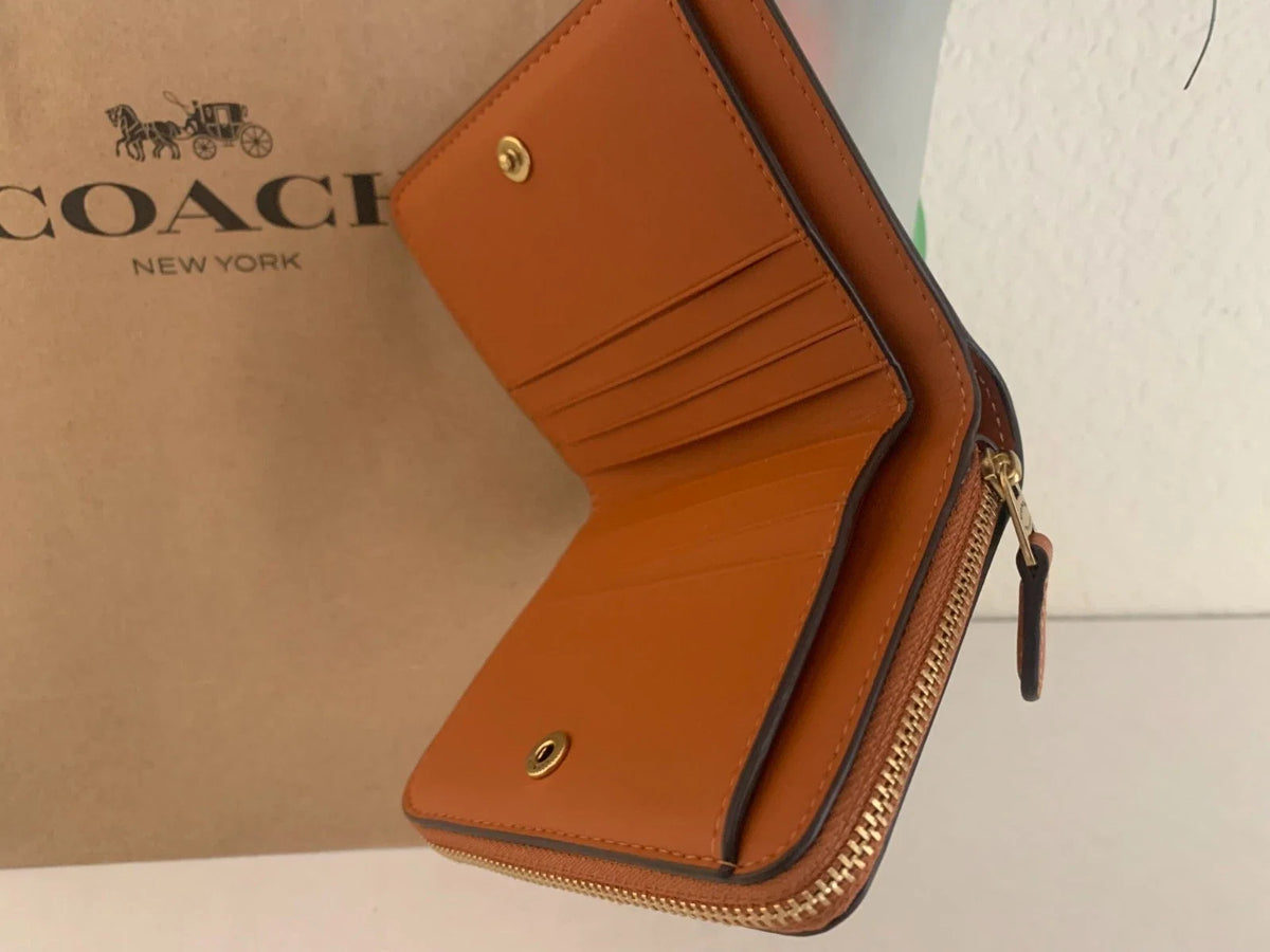 Coach New York Billfold Wallet Refined Calf Leather Toffee NWT