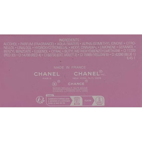 Chanel Chance Eau Tendre Eau de Toilette 3.4 oz Spray for Women