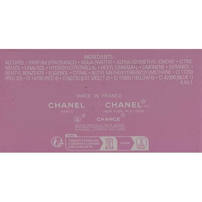 Chanel Chance Eau Tendre Eau de Toilette 3.4 oz Spray for Women