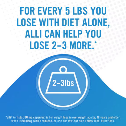 alli Orlistat 60mg Weight Loss Aid – 120 Capsules