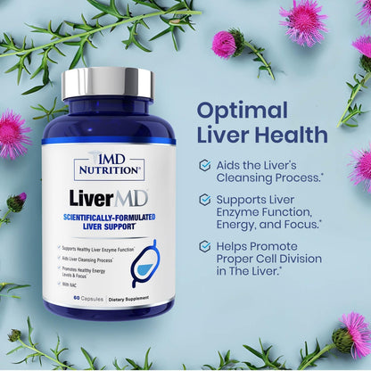 1MD LiverMD Liver Support – Siliphos Milk Thistle – 60 Capsules 2-Pack