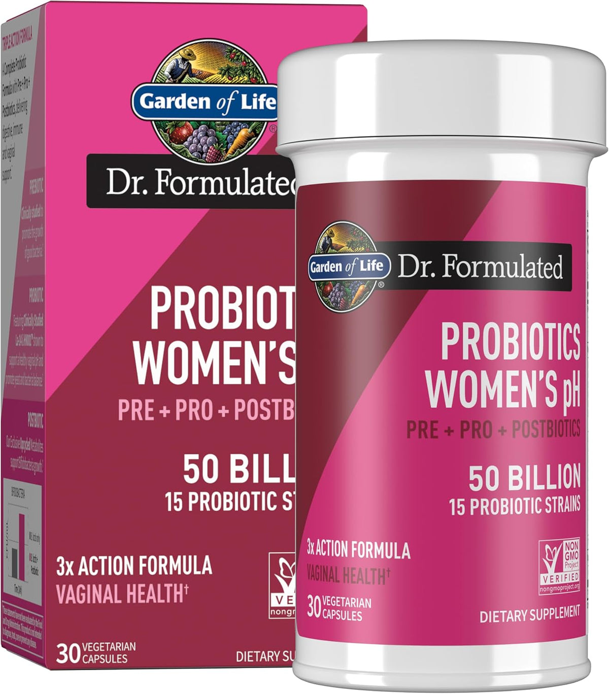 Garden of Life Women’s Probiotic – Pre, Post & Probiotics 50B – 30 Capsules