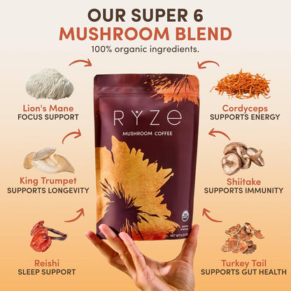 Organic Ryze Mushroom Coffee – 30 Servings