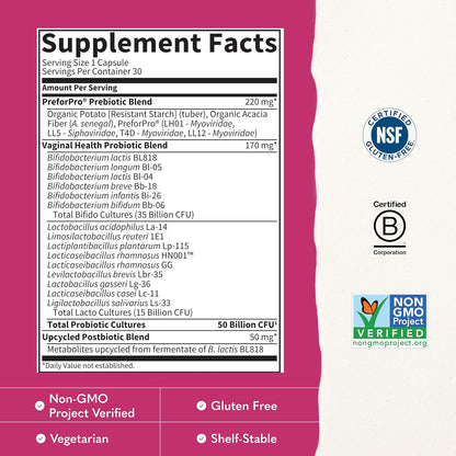 Garden of Life Women’s Probiotic – Pre, Post & Probiotics 50B – 30 Capsules