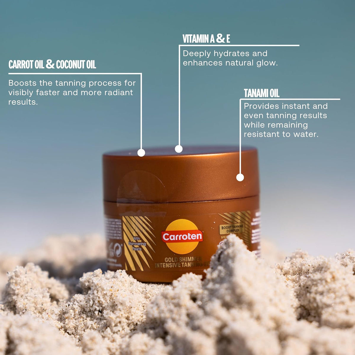Carroten Gold Shimmer Intensive Tanning Gel SPF 0 – 5.07 fl oz
