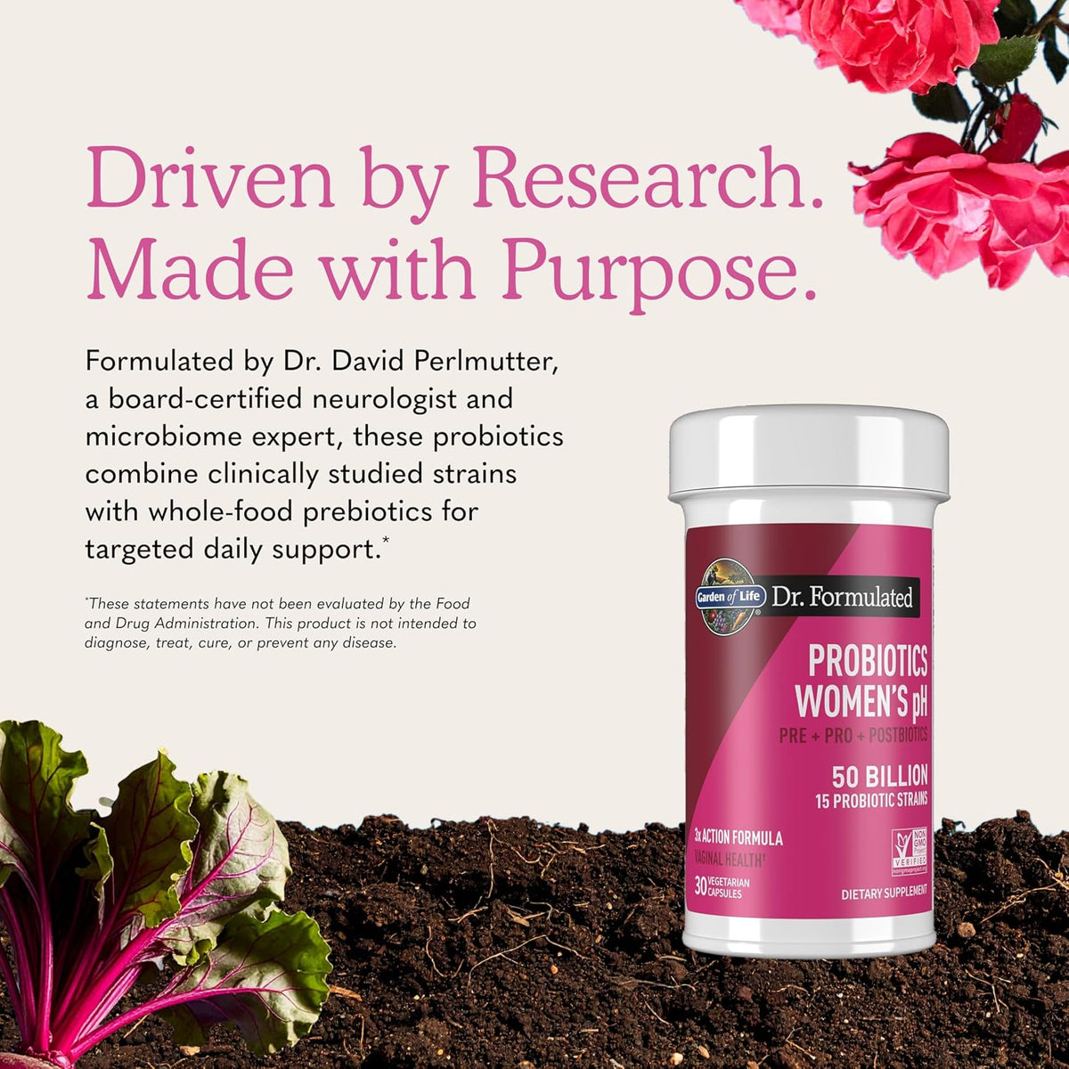 Garden of Life Women’s Probiotic – Pre, Post & Probiotics 50B – 30 Capsules
