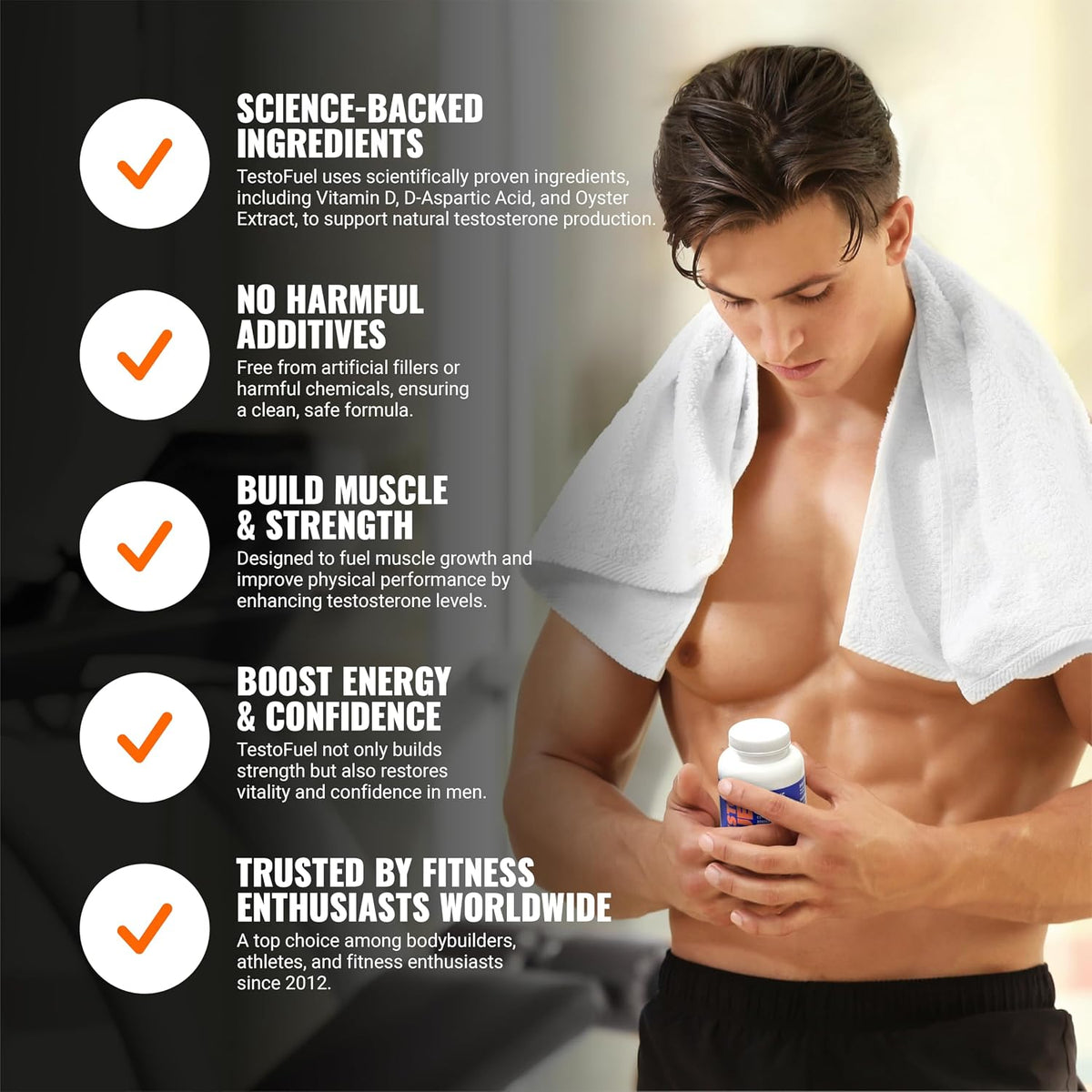 TestoFuel T-Booster for Men – 120 Capsules