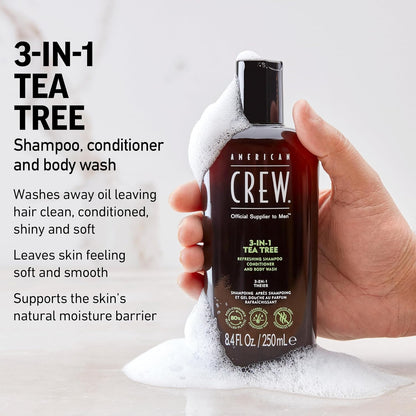 American Crew 3-in-1 Tea Tree Shampoo Conditioner Body Wash 33.8oz