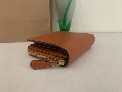 Coach New York Billfold Wallet Refined Calf Leather Toffee NWT