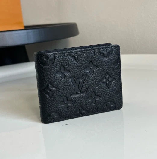 Luis Style Black Taurillon Leather Bifold Wallet for Men