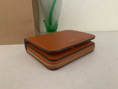 Coach New York Billfold Wallet Refined Calf Leather Toffee NWT