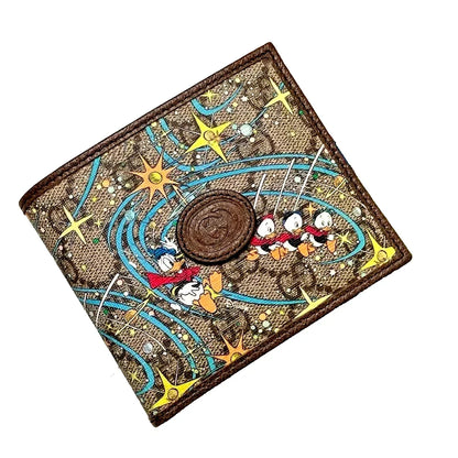 Unused Gucci x Disney Donald Duck GG Folding Wallet with Box & Bag