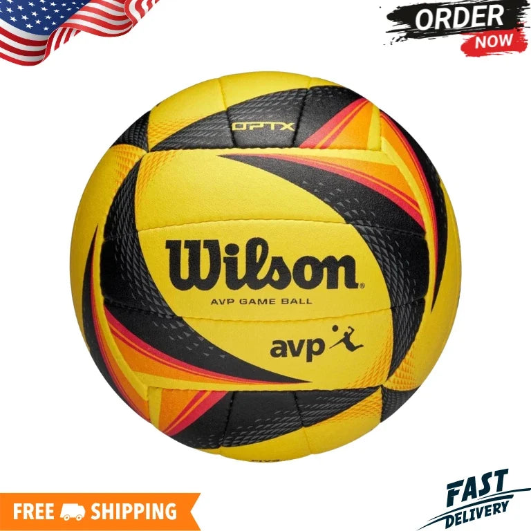 Wilson AVP OPTX Official Beach Volleyball Size 5 – Black/Yellow
