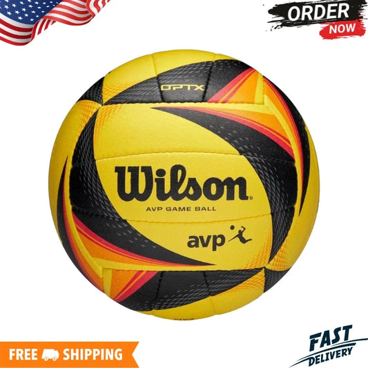Wilson AVP OPTX Official Beach Volleyball Size 5 – Black/Yellow