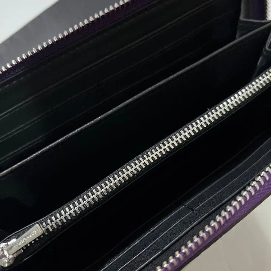 Coach C4452 Long Zip Wallet with Strap Purple Signature New