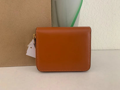 Coach New York Billfold Wallet Refined Calf Leather Toffee NWT